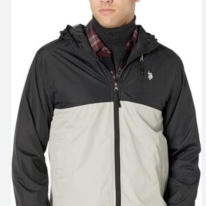 Us polo assn. Color block windbreaker with fix hood and small hm